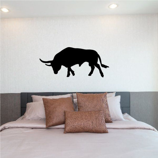 Image of Longhorn Bull Charging Decal