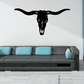 Longhorn skull wall decal, black vinyl longhorn head silhouette