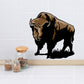 Bison buffalo wall sticker decal, brown and black profile facing left