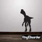Dark dinosaur silhouette decal with spiky head and flared frill