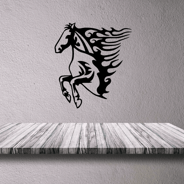 Image of Looking Down Saddled Horse Decal