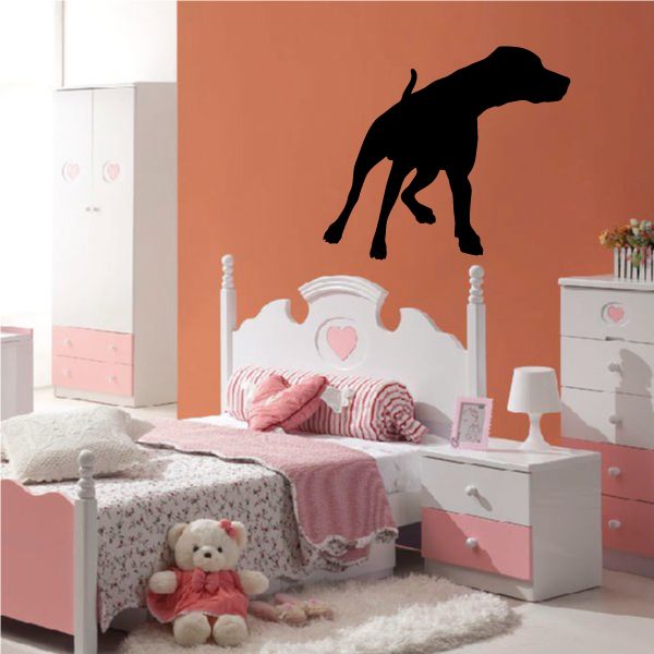 Black looking hound wall decal silhouette