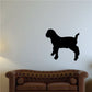 Goat silhouette decal with head turned left, black