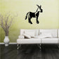 Black donkey looking over wall decal with white highlights, vinyl sticker
