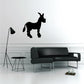 Black donkey silhouette wall decal, standing and facing right.