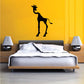 Giraffe wall decal, black silhouette of a giraffe looking over shoulder
