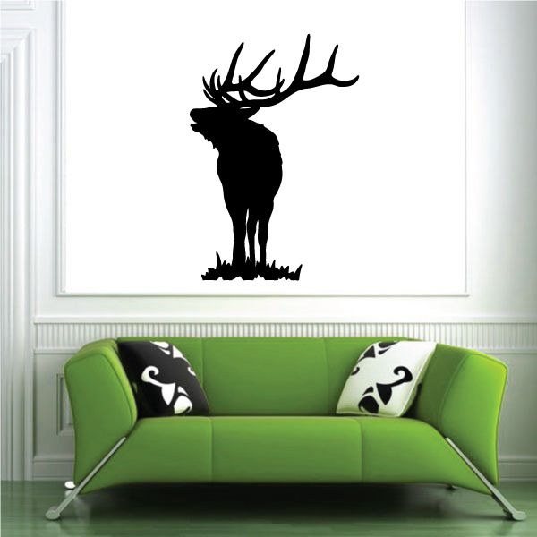 Image of Looking Over on Grass Elk Decal