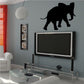 Walking elephant wall decal, black silhouette
