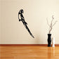 Parrot wall decal, black and white stylized bird with long beak