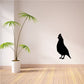 Black quail silhouette wall decal with standing bird shape