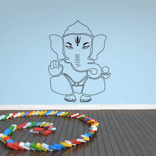 Image of Lord Ganesh thin outline Decal