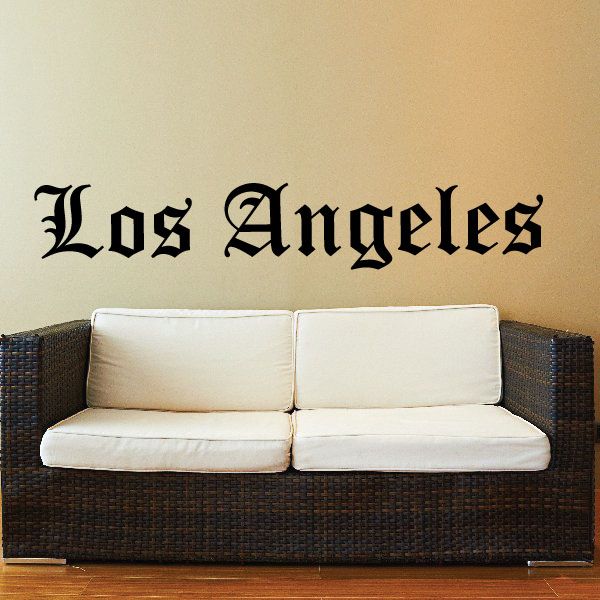 Los Angeles old English wall decal in black lettering