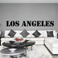Los Angeles stencil decal with bold black text, wall lettering