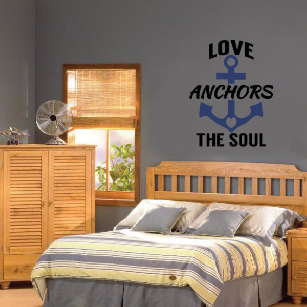 Wall decal with LOVE ANCHORS THE SOUL text and anchor graphic