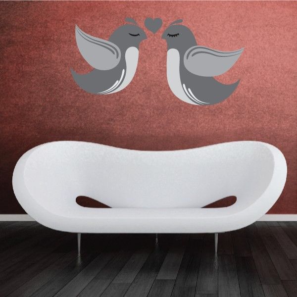 Image of Love Birds and Heart Sticker