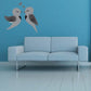Love birds wall sticker set with two dove silhouettes and heart accents