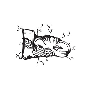 Graffiti-style heart decal with black spray and scribble details