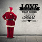 Valentines wall decal: black ribbon with white text and heart accents