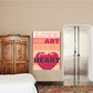 Inspirational heart quote sticker with pink LOVE text and magenta HEART
