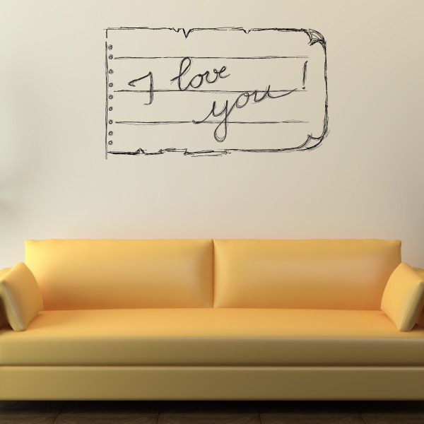 Image of Love note I Love You Valentine's Day Decal