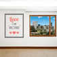 Love One Another printed die-cut decal, square frame with red hearts