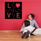 Love valentine puzzle wall decal with black panel, red letters L V E and heart