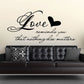 Love wall decal with heart and quote: reminds you that nothing else matters
