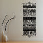 Love word collage wall decal with ornate black typography and decorative border