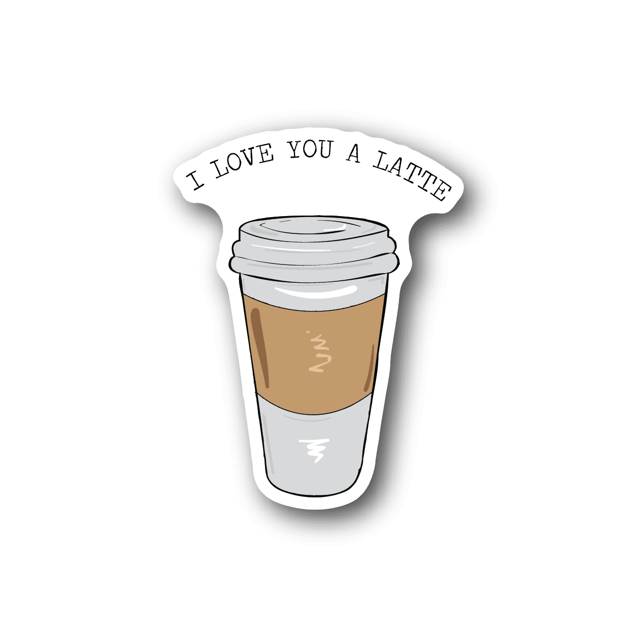 Image of Love You a Latte Sticker