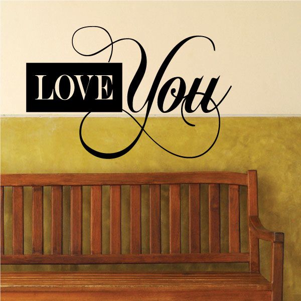 Image of Love You Scroll Text Decal