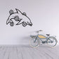 Dolphin wall decal with flower accents
