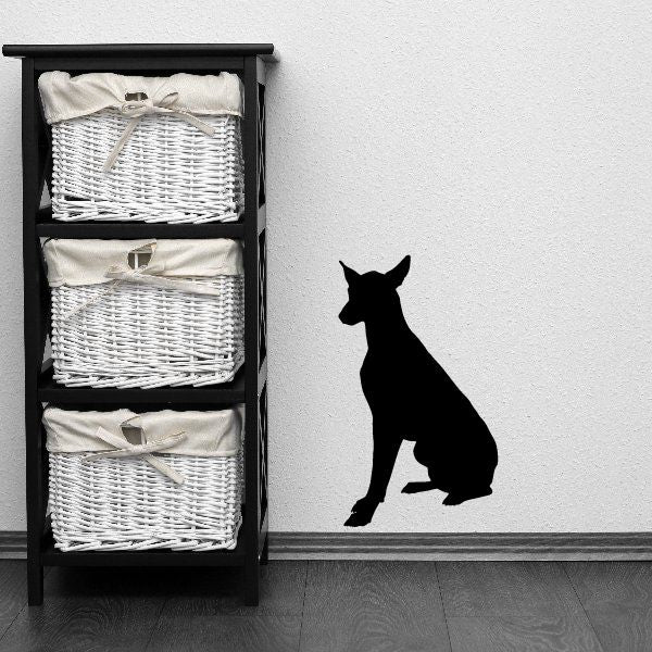 Lucky dog decal with black dog silhouette wall sticker