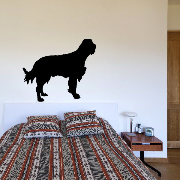 Black dog silhouette decal with standing pose