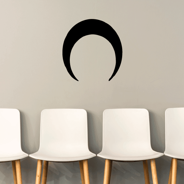 Lunar eclipse wall decal, black crescent moon ring