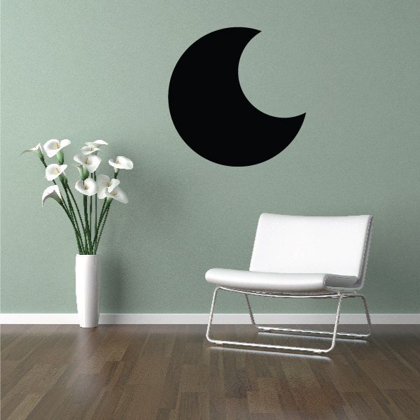 Black crescent moon wall decal