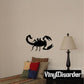 Black scorpion wall decal with raised claws and curved tail