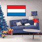 Luxembourg flag rectangle sticker with red, white, and light blue bands