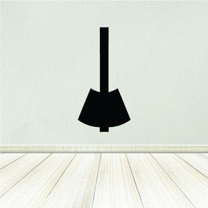 Black mace-shaped decal with handle and cross-guard top