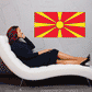 Macedonia flag sticker, red rectangle with yellow sunburst emblem