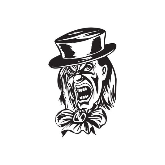 Image of Mad Short Top Hat Clown Head Decal