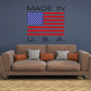 American flag die-cut decal with stars, stripes, and U.S.A. wording