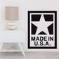 Square decal with white star and MADE IN U.S.A. text