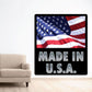 Realistic American flag sticker with MADE IN U.S.A. lettering