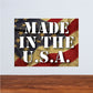 Weathered U.S. flag sticker with distressed 'MADE IN THE U.S.A.' text