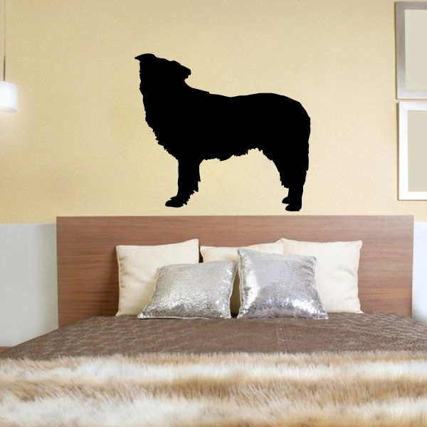 Black dog silhouette wall decal, standing posture