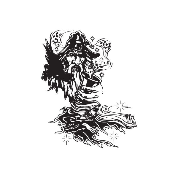Wizard potion magic decal sticker with bottle and sparkles