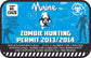 Maine zombie hunting permit sticker with blue biohazard-style graphic and permit text