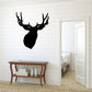 Deer buck antlers wall decal, black silhouette