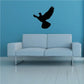 Black dove flying wall decal with wings spread