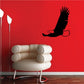 Soaring eagle wall decal with black silhouette